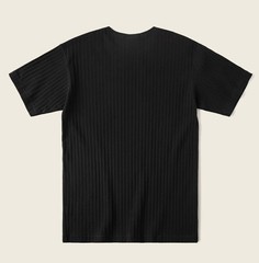 1950s Ribbed Cotton-Spandex Blend T-Shirt – Black Non Stock Mfg. Co. XL
