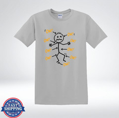 Funny OW Pain Stick Figure Shirt Body Ache Humor T-Shirt