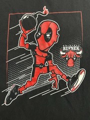 Original Rufnek Deadpool Jumpman Parody T-Shirt Men’s LG Black Bulls Streetwear