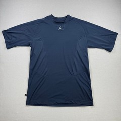 Jordan Training Shirt Mens L Blue Jupman Logo Short Sleeve Athletic Activewear