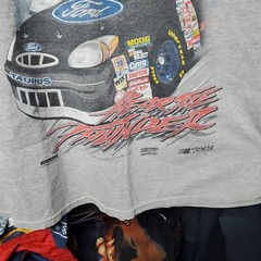 Vintage 90s Checkered Flag Sports Ford Racing “Hear The Thunder” Double Sided…