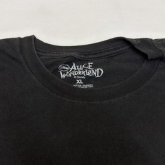 Disney Alice in Wonderland Chesire Cat Tshirt Black Graphic Tee Size XL