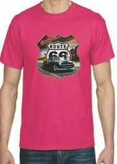 Adult DryBlend® T-Shirt – ( GET YOUR LICKS ON ROUTE 66 (SLED LOW RIDER)- HOT ROD