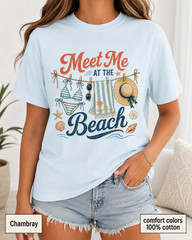 Meet Me at the Beach Shirt, Comfort Colors Coastal Summer Tee, Beach Gift