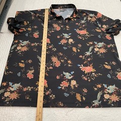 ASOS Pullover Hawaiian Shirt Mens Size 3XL Floral Bird Print Collared Multicolor