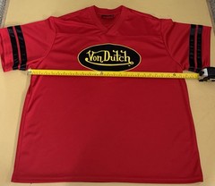 Von Dutch Red Football Jersey Mens Large Oversized Y2K Streetwear New Shirt