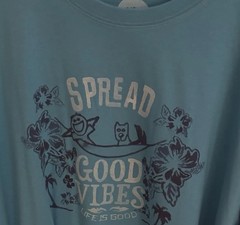 Life Is Good Blue Crusher T Shirt Men’s Sz: XXL “Spread Good Vibes” New