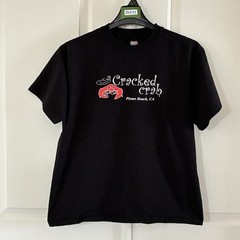 Cracked Crap Pismo Beach CA Shirt Adult Large Black Logo Beach Outdoor Mens