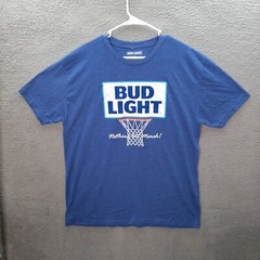 Bud Light Beer Shirt Adult 2XL XXL Blue Graphic Tee Beach Summer Sports Party