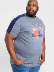 D555 Duke Big Mens Electric Legends Guitar Printed T-Shirt Blue 2XL-6XL (601320)