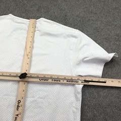 BYLT Shirt Mens Large White Drop Cut Lux Polka Dot Stretch Crew Neck Tagless Tee