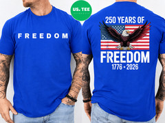 250 Years 1776-2026 Vintage 250th Birthday 4th of July Flag Front Back T-Shirt