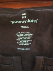 Tommy John Moroccan Tee Black Medium V Neck Slit Neck Notch Tee Pima Cotton