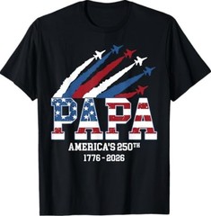 Papa America 250th Anniversary for Dad Grandpa 1776-2026 T-Shirt
