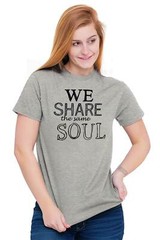 We Share The Same Soul Friendship Romantic Womens Short Sleeve Crewneck Tee
