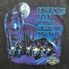 Vintage Harley Davidson Wolf Tank Top Mens XL Black Legends Sleeveless 90s Biker