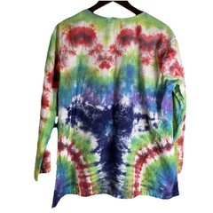 VTG Dharma Trading Co Men’s V-Neck Rainbow Tie Dye Shirt Size Large 100% Cotton