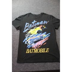 DC Comics Batman Batmobile Graphic T-Shirt Mens Medium Black Retro Neon 2024