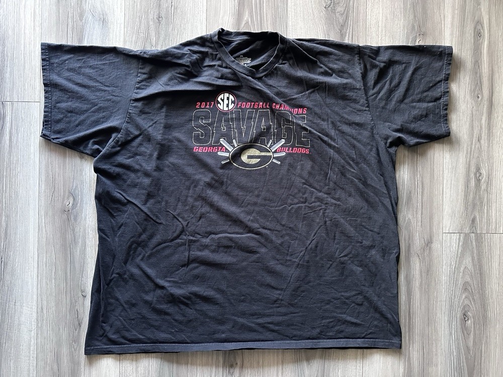 Georgia Bulldogs Champions Fanatics Mens T-Shirt Black Size 4XL