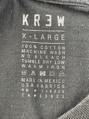 Krew California Men’s XL USA Black T-Shirt 100% Cotton