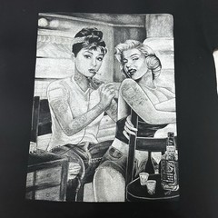 Audrey Hepburn tatting Marilyn Monroe Graphic T-shirt
