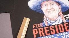 Vintage Willie Nelson For President Shirt Mens Large Black Paul English 2004 Tee