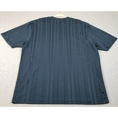 Stacy Adams T Shirt Men’s 2XLT 2XL Tall Blue Vertical Stripe Ribbed Stretch Tee