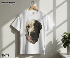 Custom Pet Portrait Comfort Tee Personalized Dog Cat Photo