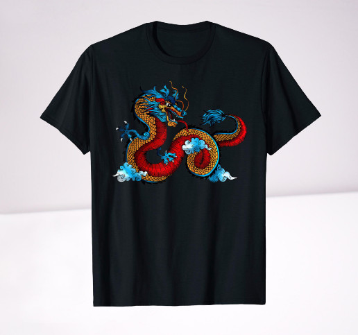 Beautiful Dragon In The Clouds Art T-Shirt