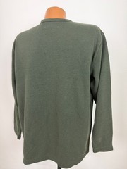Vintage 90s Ribbed Knit Shirt Men Large V-Neck Minimal Casual Heavy Rayon Blend