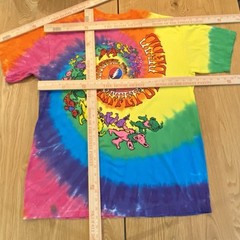 Grateful Dead Spiral Bears Liquid Blue GDB T-Shirt Adult XL Tie Dye 90s Style