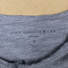 John Varvatos Shirt Mens M Gray Short Sleeve Henley Tee Tagless Jersey Soft
