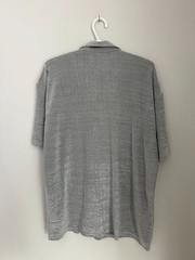 Vintage 90s VESTE LATINO Pleated Ribbed Shirt XL – Made in USA – Silver Grey Clu