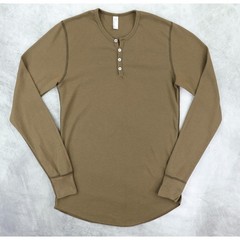 American Apparel Dexter Morgan Henley Thermal Kill Shirt Medium Green USA MADE