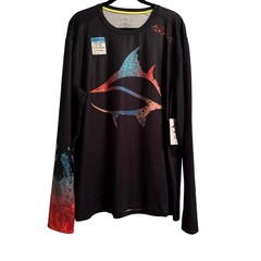 Loco Skailz Mens Savage Mesh Fishing Shirt Black UPF 50 Long Sleeve XL New