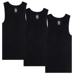 3 Packs Men 100% Cotton Ribbed Tank Top A-Shirt Wife Beater Undershirts S-2XL