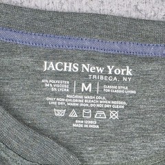 Jachs New York Henley Mens Medium Army Green J22C-389-TP7 Heathered Stretch LS