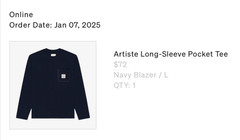 Aime Leon Dore ALD SS24 Artiste Ceramique Long Sleeve Pocket Tee T-Shirt Navy