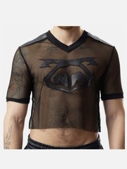 Nasty Pig Mesh Black Honcho Football Jersey Crop Cut Off Gay L Large Poly blend
