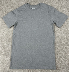 Duluth Trading Shirt Mens Medium Gray Short Sleeve Cotton Longtail Trim Fit