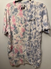 Skinny Water Culture Fishing Stoned Fish Smoking Tie Dye T-Shirt Large