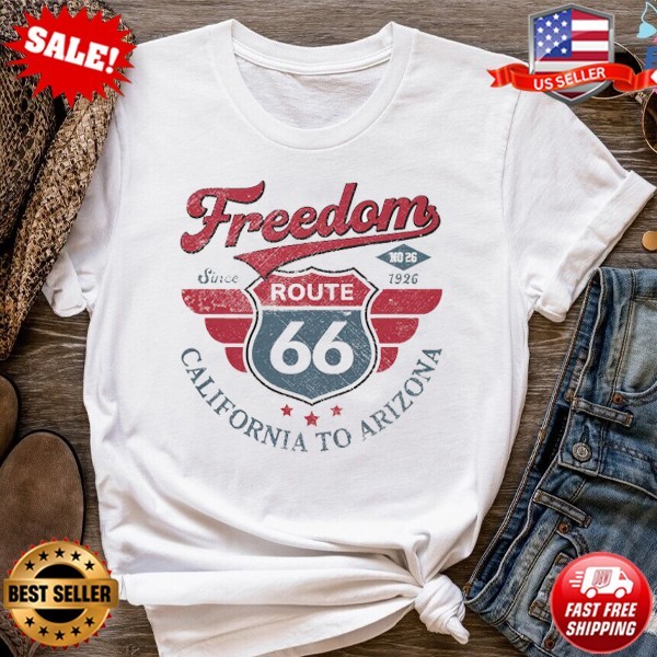 Vintage Route 66 T-Shirt | Freedom Since 1926 California to Arizona T-Shirt S-5X