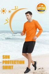 UPF50+ Men’s Long Sleeve T-Shirt Skin Protection Quick Dry Performance Fishing T