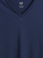 Gap Everyday Soft Shirt Mens Large Tapestry Navy Blue V-Neck Cotton Jersey Tee L