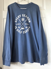 LIFE IS GOOD Men’s Blue Crusher T-Shirt Every Season Is Golf Season Size XXL
