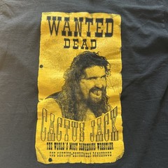 VTG 90s WWF Mick Foley Cactus Jack Wanted Dead Wrestling T Shirt Mens LG 1998