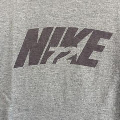 Vintage Nike Shirt Men M Gray Solid Graphic Print Spellout Casual Y2k Tee**206*