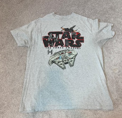 Star Wars T-Shirt Mens Large Grey TIE Fighter Graphic Official Lucasfilm Tee