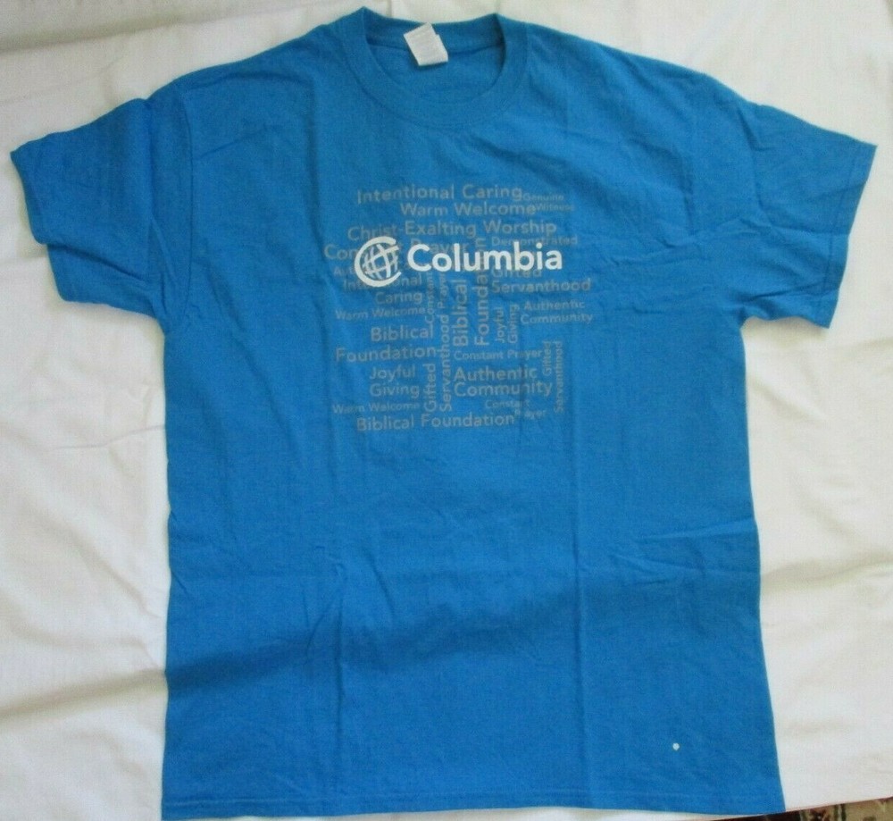 COLUMBIA BIBLICAL FOUNDATION EVENT STAFF BLUE T-SHIRT – AS IS