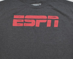 ESPN Mens ESPN Red Logo Charcoal Heather Shirt New S-2XL
